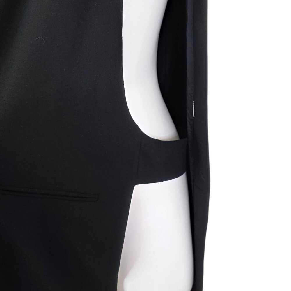 Zara Open Front Longlnie Blazer Vest, Black, Size M - Picture 3 of 9